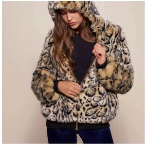 ✨MAJOR SALE!✨🐆 Spirit Hoods SpiritHoods Faux Fur Ocelot  Bomber Jacket Coat XXL